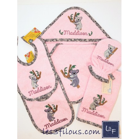 Koala Serviette Capuchon Brodée et Personnalisée DOU-031