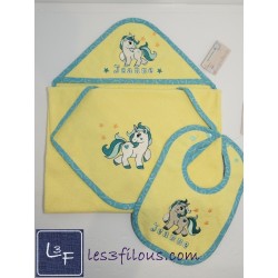 Licorne Serviette Capuchon Brodée et Personnalisée DOU-032