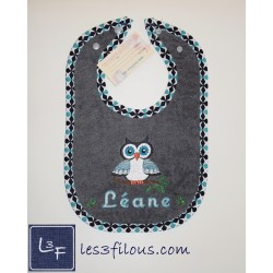 Hibou Serviette Capuchon Brodée et Personnalisée DOU-035