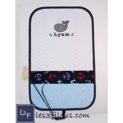 Baleine Nautique Serviette Capuchon Brodée et Personnalisée DOU-039