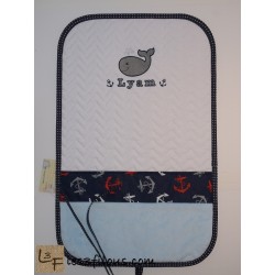 Baleine Nautique Serviette Capuchon Brodée et Personnalisée DOU-039