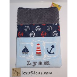 Baleine Nautique Serviette Capuchon Brodée et Personnalisée DOU-039