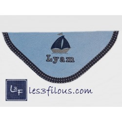 Baleine Nautique Serviette Capuchon Brodée et Personnalisée DOU-039