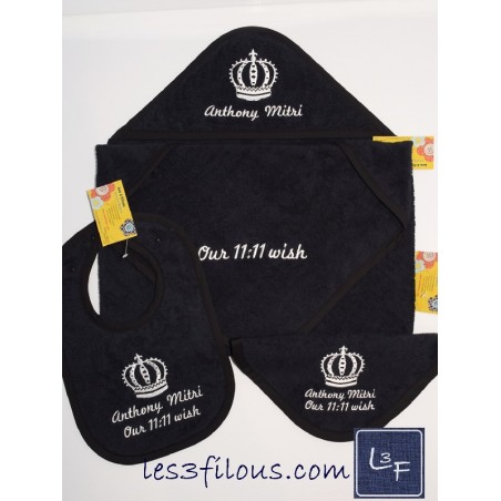 Couronne Roi Serviette Capuchon Brodée et Personnalisée DOU-021