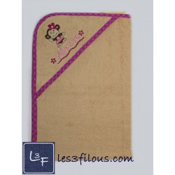 Singe Girafe Serviette Capuchon Brodée et Personnalisée DOU-044