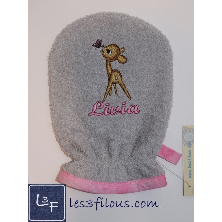 Faon Gant Brodé et Personnalisé DEB-050