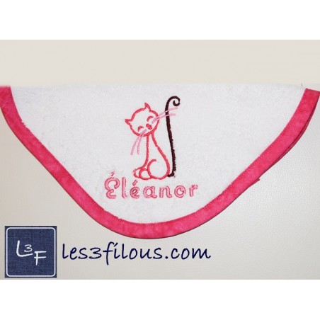 Chat Débarbouillette Brodée et Personnalisée DEB-059