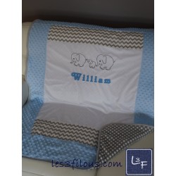 Elephant Serviette Capuchon Brodée et Personnalisée DOU-030