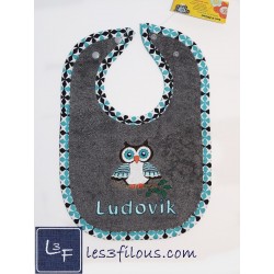 Hibou Serviette Capuchon Brodée et Personnalisée DOU-035