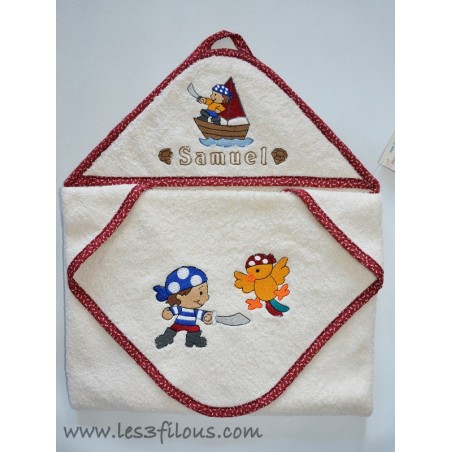 Pirates Serviette Capuchon Brodée et Personnalisée DOU-053