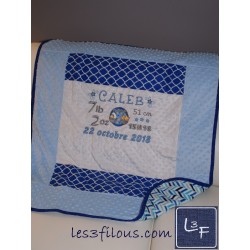 Informations de Naissance Couverture Ultra-Douce Brodée et Personnalisée CUD-004