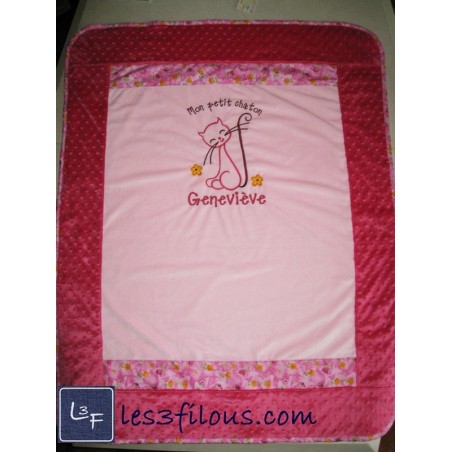 Chat Couverture Ultra-Douce Brodée et Personnalisée CUD-007