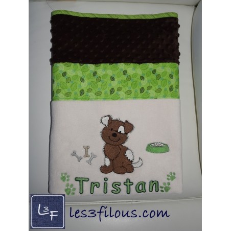 Chien Couverture Ultra-Douce Brodée et Personnalisée CUD-010