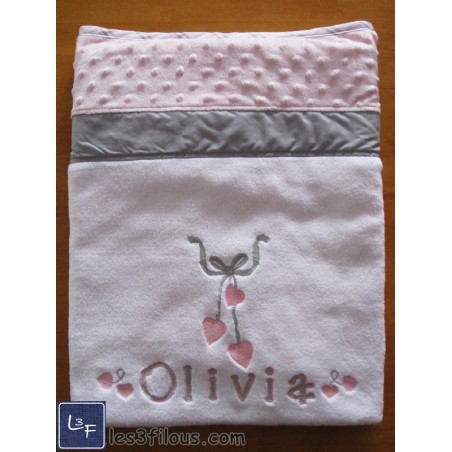 Coeurs Couverture Ultra-Douce Brodée et Personnalisée CUD-012