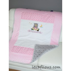 Hibou Maman Couverture Ultra-Douce Brodée et Personnalisée CUD-029
