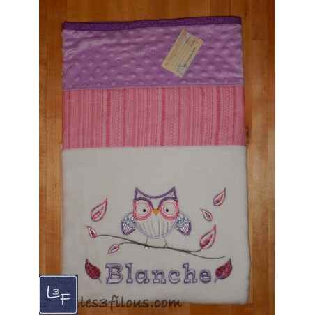 Hibou Couverture Ultra-Douce Brodée et Personnalisée CUD-031
