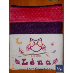 Hibou Couverture Ultra-Douce Brodée et Personnalisée CUD-031
