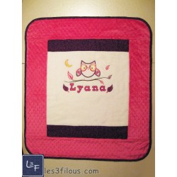 Hibou Couverture Ultra-Douce Brodée et Personnalisée CUD-031