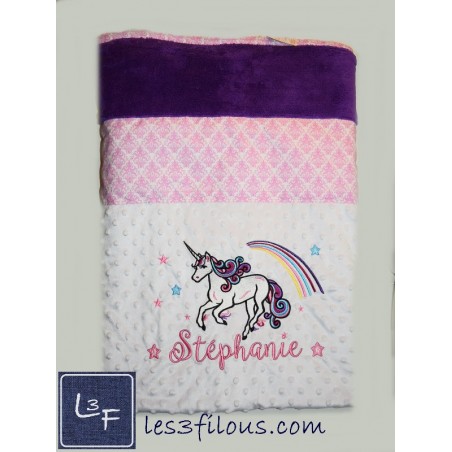 Licorne Couverture Ultra-Douce Brodée et Personnalisée CUD-001