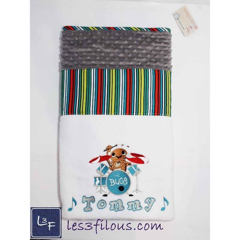 Musicien Fourmis Couverture Ultra-Douce Brodée et Personnalisée  CUD-037
