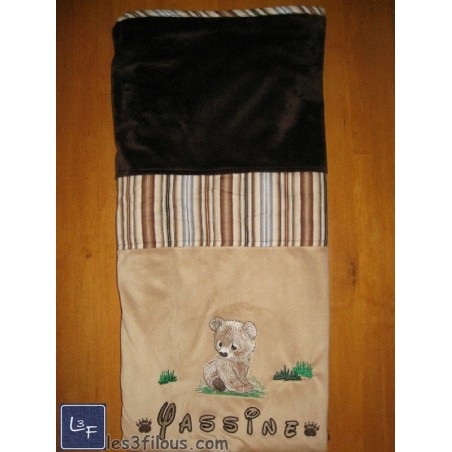 Ourson Couverture Ultra-Douce Brodée et Personnalisée CUD-041