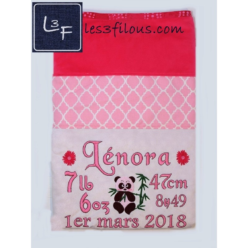 Panda Couverture Ultra-Douce Brodée et Personnalisée CUD-042