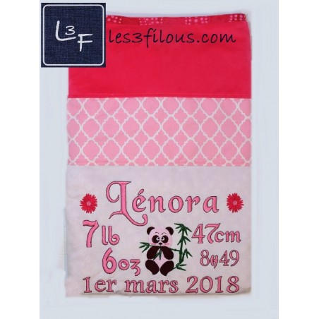 Panda Couverture Ultra-Douce Brodée et Personnalisée CUD-042