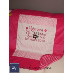 Panda Couverture Ultra-Douce Brodée et Personnalisée CUD-042