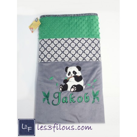 Panda Couverture Ultra-Douce Brodée et Personnalisée CUD-044
