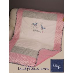 Papillons Couverture Ultra-Douce Brodée et Personnalisée CUD-045