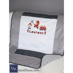 Pompier Couverture Ultra-Douce Brodée et Personnalisée CUD-048