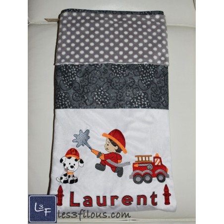 Pompier Couverture Ultra-Douce Brodée et Personnalisée CUD-048