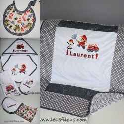 Pompier Couverture Ultra-Douce Brodée et Personnalisée CUD-048