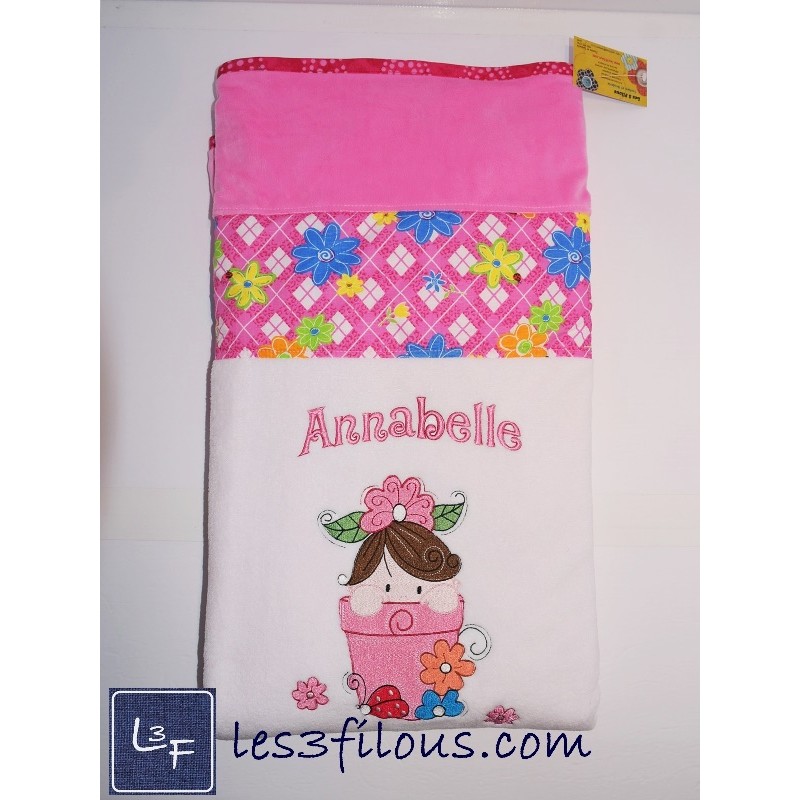 Bébé Fleur Couverture Ultra-Douce Brodée et Personnalisée CUD-049