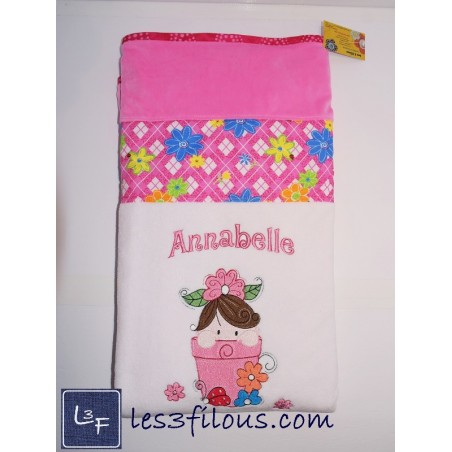 Bébé Fleur Couverture Ultra-Douce Brodée et Personnalisée CUD-049