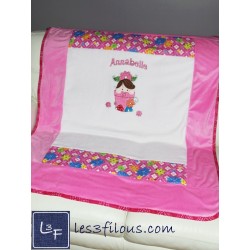 Bébé Fleur Couverture Ultra-Douce Brodée et Personnalisée CUD-049