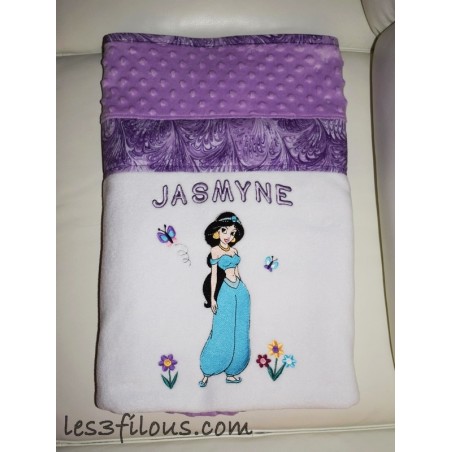 Princesse Jasmine Couverture Ultra-Douce Brodée et Personnalisée CUD-051