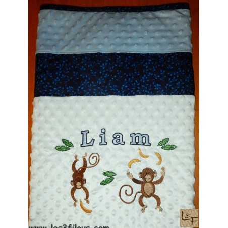 Singes Couverture Ultra-Douce Brodée et Personnalisée CUD-053