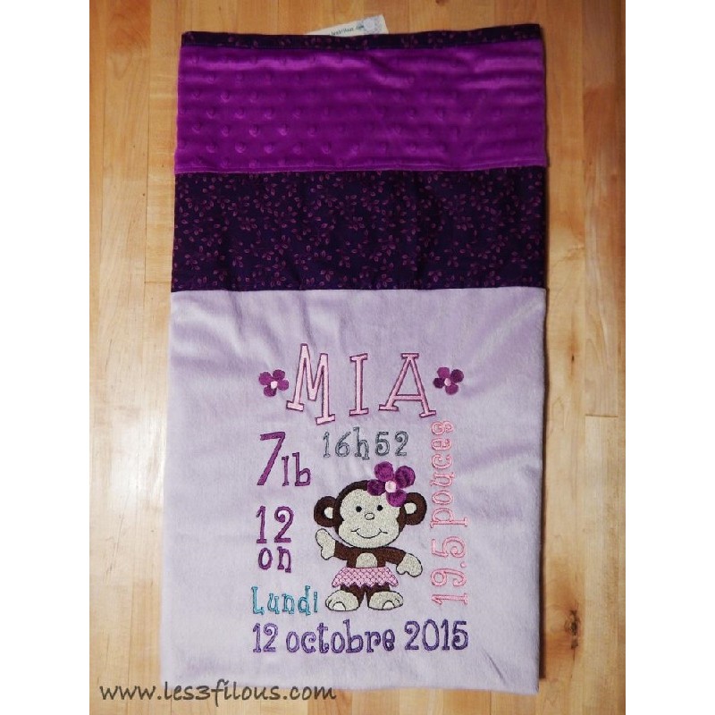 Singe Couverture Ultra-Douce Brodée et Personnalisée CUD-055