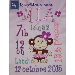 Singe Couverture Ultra-Douce Brodée et Personnalisée CUD-055