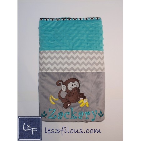 Singe Couverture Ultra-Douce Brodée et Personnalisée CUD-056