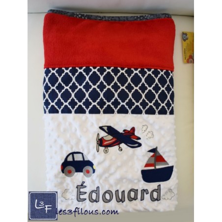 Transports Avion Bateau Auto Couverture Ultra-Douce Brodée et Personnalisée CUD-062