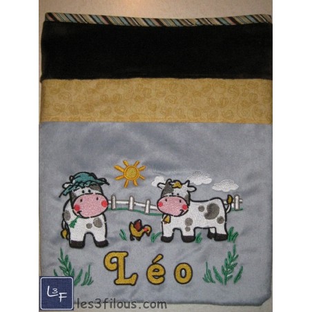 Vaches Ferme Couverture Ultra-Douce Brodée et Personnalisée CUD-063