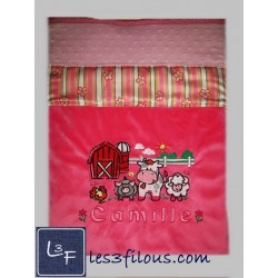 Ferme Couverture Ultra-Douce Brodée et Personnalisée CUD-067