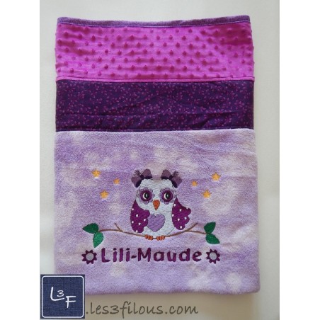 Hibou Couverture Ultra-Douce Brodée et Personnalisée CUD-070