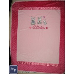 Lapins Couverture Ultra-Douce Brodée et Personnalisée CUD-073