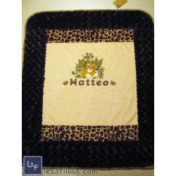 Lion Bébé Couverture Ultra-Douce Brodée et Personnalisée CUD-074