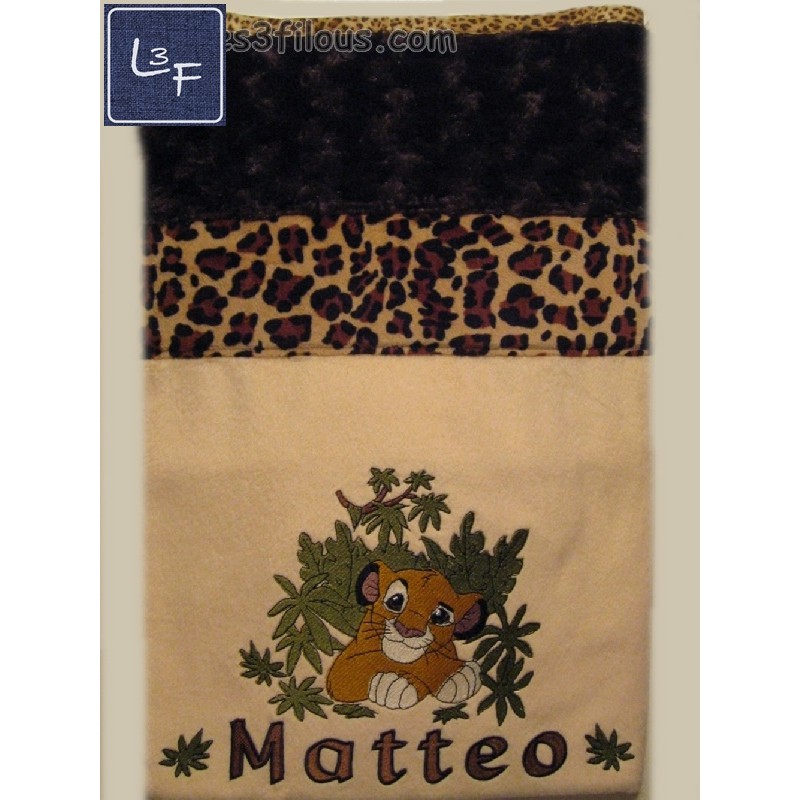 Lion Bébé Couverture Ultra-Douce Brodée et Personnalisée CUD-074