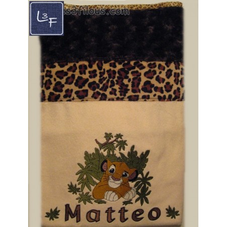 Lion Bébé Couverture Ultra-Douce Brodée et Personnalisée CUD-074