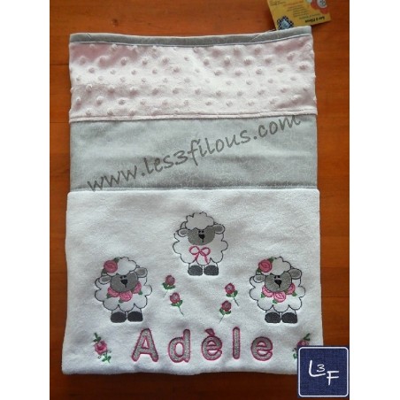 Moutons Couverture Ultra-Douce Brodée et Personnalisée CUD-076